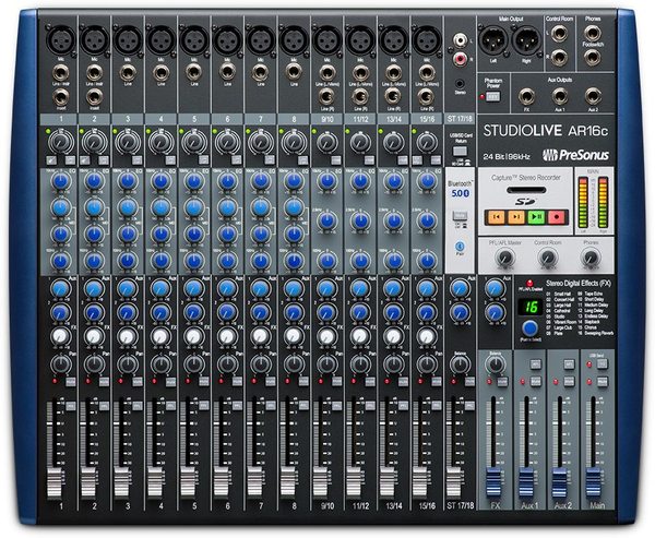 STUDIOLIVE AR16C 16CH USB-C HYBRID DIGITAL/ANALOG PERFORMANCE MIXER/ 12 XLR/ RACK MOUNT KIT INCLUDED/ BLUETOOTH